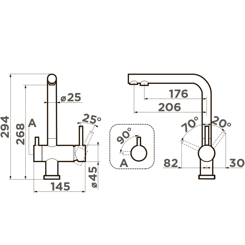 Смеситель для кухни Omoikiri Nagano P + Pure Drop Lite с фильтром Карамель 4217.8028P — изображение 2