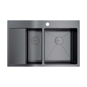 Мойка кухонная Omoikiri Akisame 78 правая Вороненая сталь 4973102