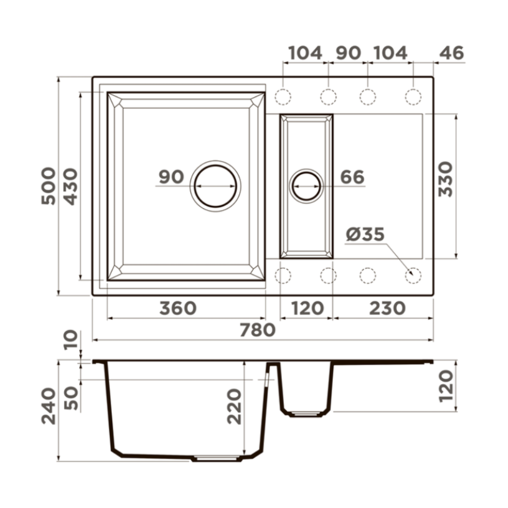 Мойка кухонная Omoikiri Sakaime 78 Платина 4993199 — изображение 4