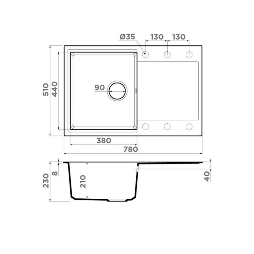 Мойка кухонная Omoikiri Daisen 78 Ваниль 4993521 — изображение 4