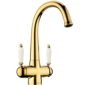 Смеситель для кухни Omoikiri Okinawa 2 Золото / Белый 4994253