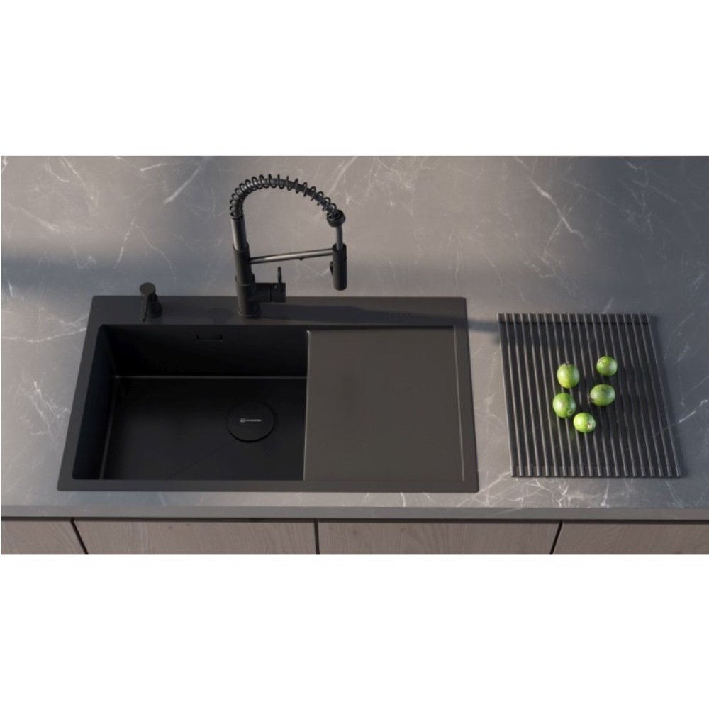 Мойка кухонная Omoikiri Akisame 86 левая Графит 4997043 — изображение 2