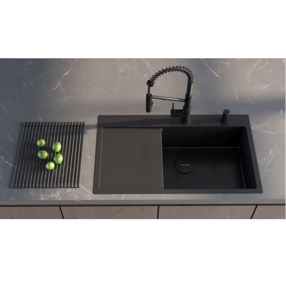 Мойка кухонная Omoikiri Akisame 86 правая Графит 4997044 — изображение 3